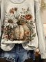 Crew Neck Printing Casual Loose Sweatshirt