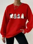 Women's Halloween Black Cat Waffle Sweatshirt