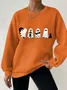 Women's Halloween Black Cat Waffle Sweatshirt