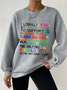 Women's Support National Parks Print Round Waffle Sweatshirt