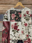 Printing Loose Casual Floral Sweatshirt