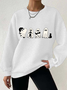 Women's Halloween Black Cat Waffle Sweatshirt