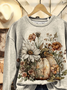 Crew Neck Printing Casual Loose Sweatshirt