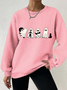Women's Halloween Black Cat Waffle Sweatshirt