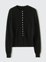 Crew Neck Simple Plain Regular Fit Cardigan