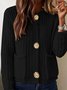 Loose Crew Neck Plain Vintage Cardigan