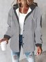 Urban Split Joint Color Block Women's Faux Wool Plaid Striped Jacket