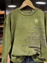 Casual Crew Neck Printing Christmas Tree Sweatshirt