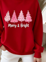 Casual Printing Christmas Sweatshirt