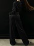 Women's Split Joint Plain Daily Going Out Two-Piece Set Green Casual Spring/Fall Top With Pants Matching Set