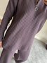 Women's Embossed Plain Daily Going Out Two-Piece Set Apricot Casual Spring/Fall Top With Pants Matching Set