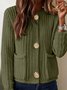 Loose Crew Neck Plain Vintage Cardigan