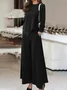 Loose Knitted Casual Plain Two-Piece Set