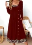 Color Block Casual Dress With No