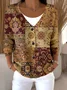 Casual V Neck Loose Geometric Cardigan