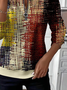 Women's Abstract Print Casual Zip-Up Long Sleeve Sweatshirt