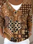 Casual V Neck Loose Geometric Cardigan
