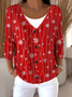 V Neck Loose Christmas Casual Cardigan