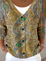 Floral V Neck Boho Loose Cardigan
