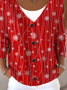 V Neck Loose Christmas Casual Cardigan