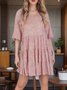 Women's Half Sleeve Summer darkgreen Plain Split Joint Crew Neck Daily Going Out Vintage Mini A-Line Tank Dress