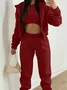 Women's Split Joint Plain Commuting Going Out Matching Outfit Khaki Casual Spring/Fall Multi-Piece Set Matching Set