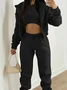 Women's Split Joint Plain Commuting Going Out Matching Outfit Khaki Casual Spring/Fall Multi-Piece Set Matching Set