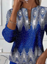 Women's Abstract Print Casual Zip-Up Long Sleeve Sweatshirt