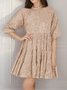 Women's Half Sleeve Summer darkgreen Plain Split Joint Crew Neck Daily Going Out Vintage Mini A-Line Tank Dress