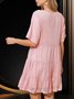 Women's Half Sleeve Summer darkgreen Plain Split Joint Crew Neck Daily Going Out Vintage Mini A-Line Tank Dress