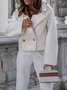 Shawl Collar Street Plain Loose Winter Fashion British Suit Collar Solid Color Woolen Coat