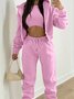 Women's Split Joint Plain Commuting Going Out Matching Outfit Khaki Casual Spring/Fall Multi-Piece Set Matching Set
