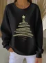 Christmas Printing Casual Crew Neck Sweatshirt