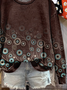 Printing Crew Neck Casual Abstract Sweatshirt