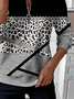 Women's Abstract Print Casual Zipper Long Sleeve Sweatshirt