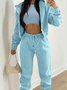 Women's Split Joint Plain Commuting Going Out Matching Outfit Khaki Casual Spring/Fall Multi-Piece Set Matching Set