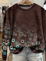 Printing Crew Neck Casual Abstract Sweatshirt