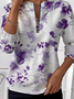 Crew Neck Loose Floral Casual Sweatshirt