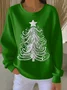 Christmas Tree Casual Crew Neck Printing Sweatshirt