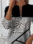 Women's Abstract Print Casual Zipper Long Sleeve Sweatshirt