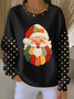 Printing Crew Neck Casual Christmas Sweatshirt