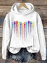 Women's Colorful Dog Heart Paw Print Casual Hoodie Sweatshirtd