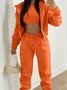 Women's Split Joint Plain Commuting Going Out Matching Outfit Khaki Casual Spring/Fall Multi-Piece Set Matching Set