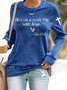Women's Retro He's On A Work Trip With Jesus Print Sweatshirt
