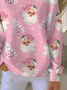 Casual Crew Neck Christmas Sweatshirt