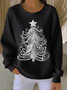 Christmas Tree Casual Crew Neck Printing Sweatshirt