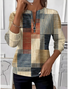 Geometric Loose Crew Neck Vintage Sweatshirt