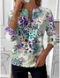 Loose Floral Simple Sweatshirt