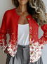 Ethnic Gradient Pattern Crew Neck Loose Cardigan