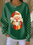 Printing Crew Neck Casual Christmas Sweatshirt